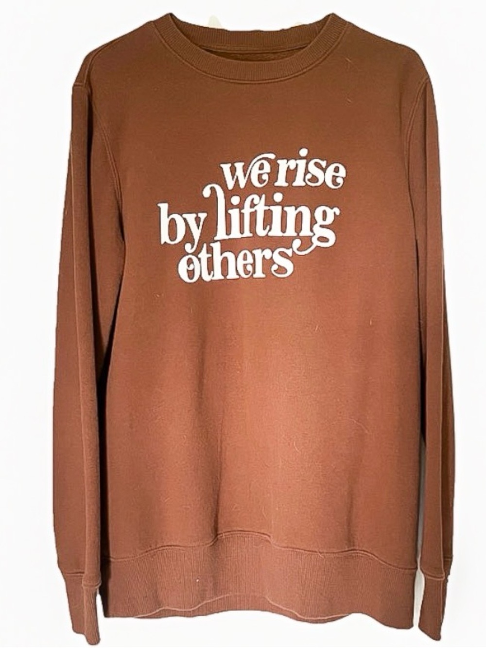 Goodfellow & Co Brown Crewneck Sweatshirt with White Script Graphic